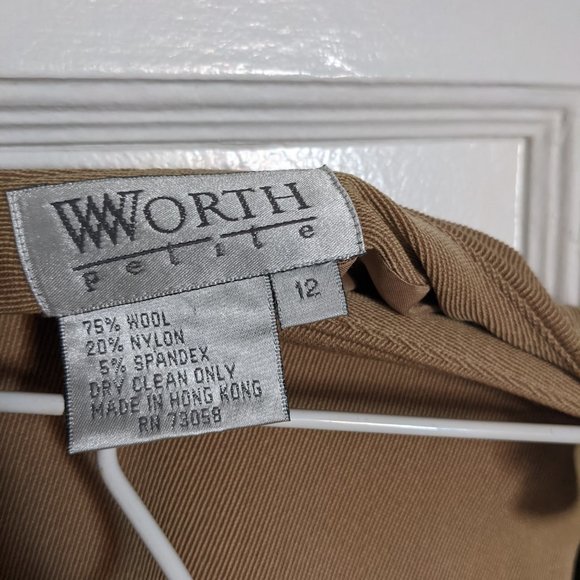 Vintage Worth Petite Tan Maxi Wrap Skirt - Picture 3 of 3